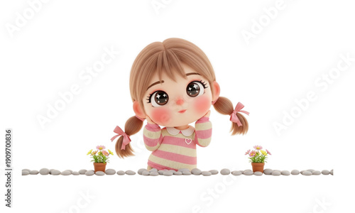 Girl holding her cheek 