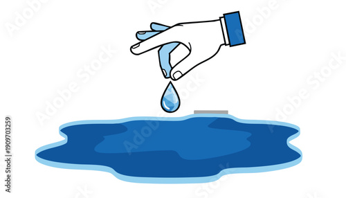 Strategic Precision Management: Professional Hand Carefully Introducing a Critical Data or Value Drop into the Corporate Ecosystem