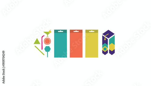 Modular Brand Identity Design Elements for Product Launch Strategy and Corporate Success Celebration