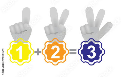 Simple math operation. vector illustration