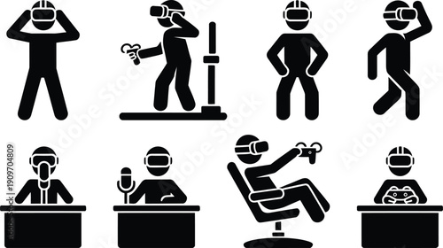 Diverse group of people engaging in various activities and using technology