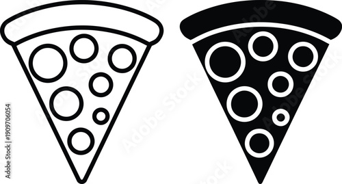 A visual comparison of two slices of pizza with different toppings and crusts