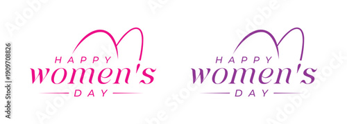 International Happy Women's Day logo design, happy women's day logo template with love vector logo design.