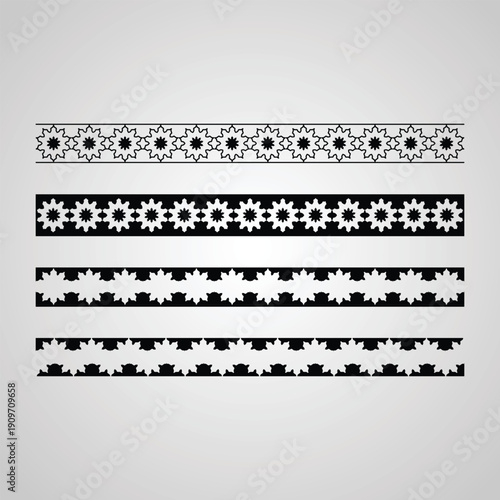 Set of decorated border