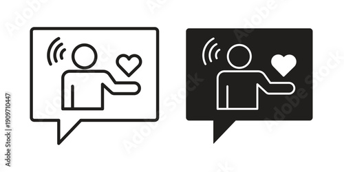 Influencer icon concept template. linear or solid icon collection