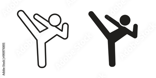 Kung fu icon concept template. linear or solid icon collection