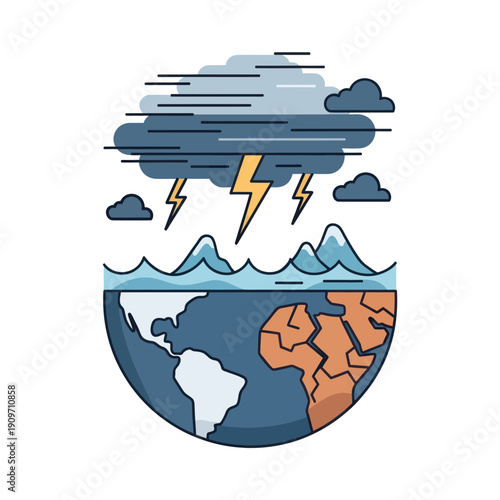 Earth suffering from storm, drought, and climate change crisis