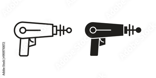 Laser gun icon concept template. linear or solid icon collection