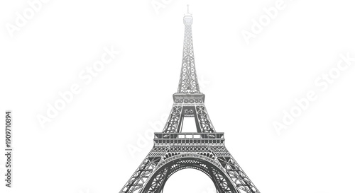Elegant Eiffel Tower illustration on white background