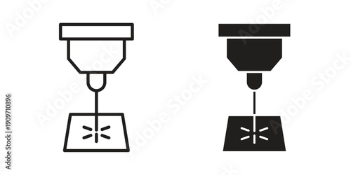 Laser machine icon concept template. linear or solid icon collection
