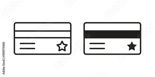 Loyalty card icon concept template. linear or solid icon collection