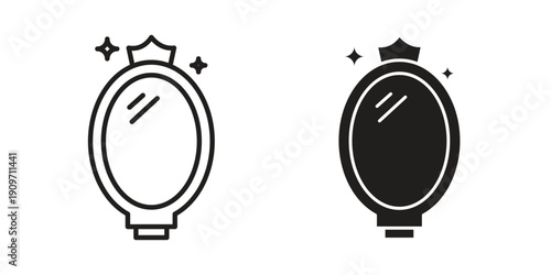 Magic mirror icon concept template. linear or solid icon collection