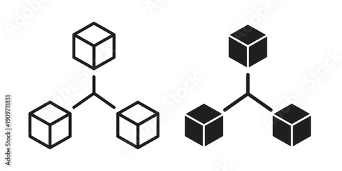 Modules icon concept template. linear or solid icon collection