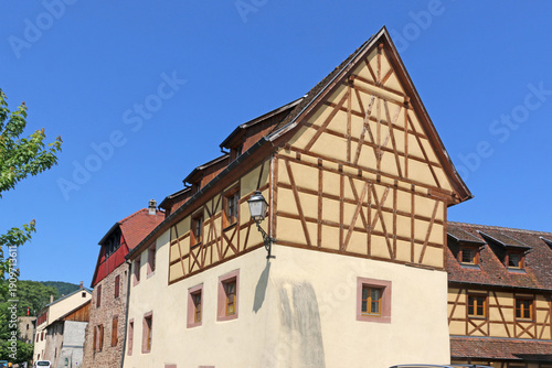 Street in Ribeauville, Alsace, France	