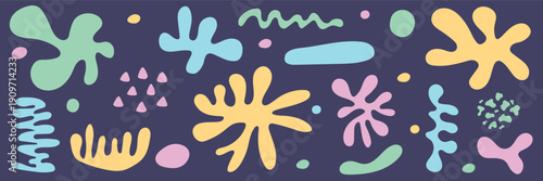 Obraz na plátně Collection of abstract organic shapes