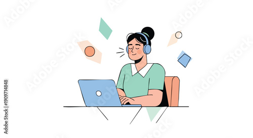 Deep concentration for WFH productivity or effective virtual customer support agent communication