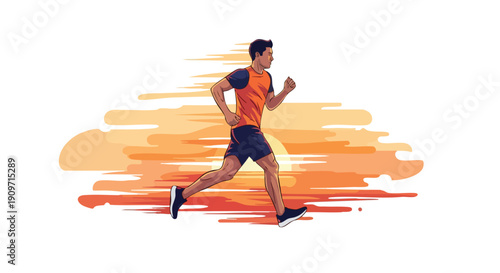 High-Velocity Professional Achieving Peak Performance and Business Momentum, Stylized Vector Concept