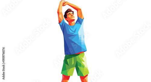 Optimized Professional Wellness: Geometric illustration symbolizing employee energy, readiness, and successful work-life balance.