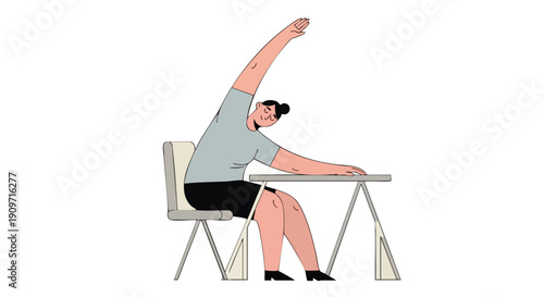 Corporate Wellness Program: Professional taking a productive desk stretch break for energy and ergonomic health