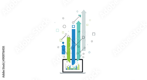 Digital Transformation and Data Analytics Success: Exponential Growth visualized through Modern Business Metrics