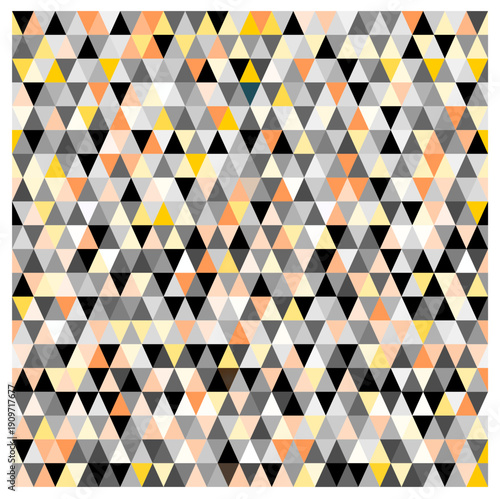 Geometric colorful pattern in black, orange and yellow, vector illustration