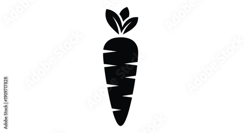 Minimalist black carrot silhouette icon symbol