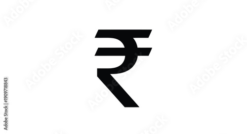Minimalist Indian Rupee symbol logo icon