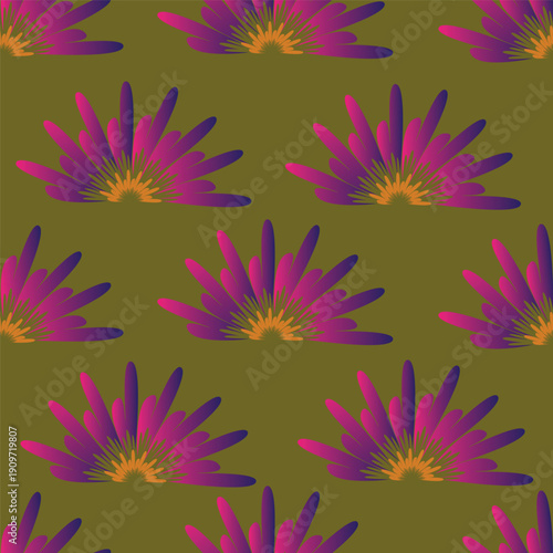 Cute seamless pattern with decorative flowers and leaves can be used for wallpapers, surface textures, textile,linen, kids cloth, pattern fills, page backgrounds and more designs