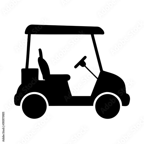 Golf Cart Silhouette: A sleek, minimalist silhouette of a golf cart, embodying leisure and recreation, perfectly suited for the open fairways and leisurely drives.