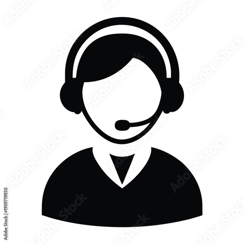 customer support icon on white background 
