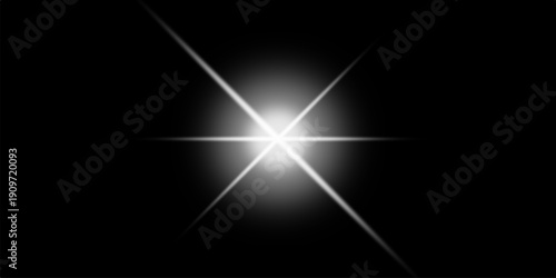 Vector illustration of a subtle star burst effect with soft, blurred edges on a white background