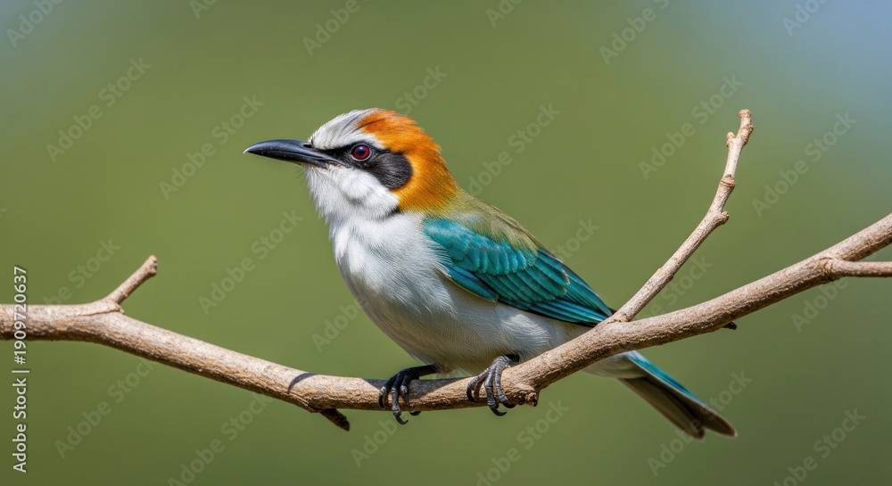 Obraz premium Colorful Bird Perched on Branch.