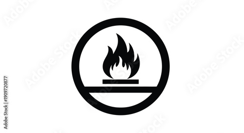 Minimalist flame symbol icon logo flat design