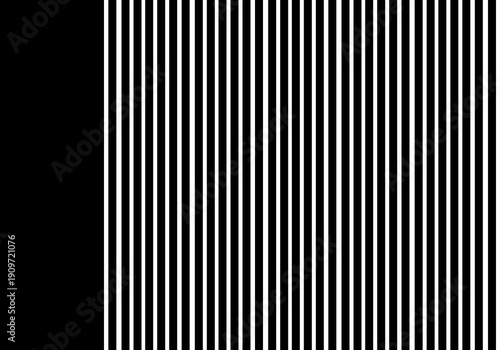Minimal black and white vertical stripe pattern with clean parallel lines. Modern geometric background suitable for branding, wallpapers, fashion, packaging, and digital design.