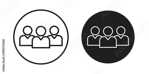 people icon concept template. linear or solid icon collection