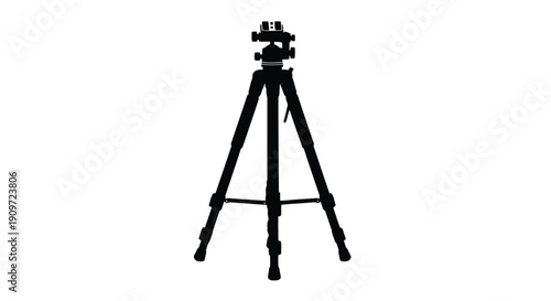 Black silhouette of a tripod against a white background