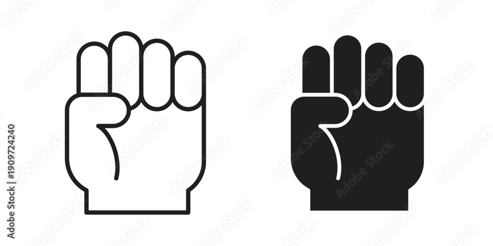 Obraz premium Rebellion icon concept template. linear or solid icon collection