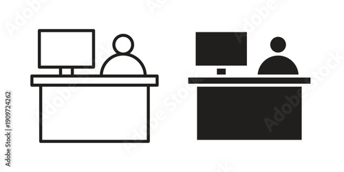 Reception icon concept template. linear or solid icon collection