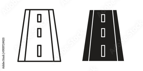 Road icon concept template. linear or solid icon collection