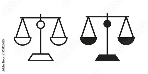 Scale icon concept template. linear or solid icon collection