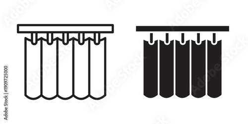 Shower curtain icon concept template. linear or solid icon collection