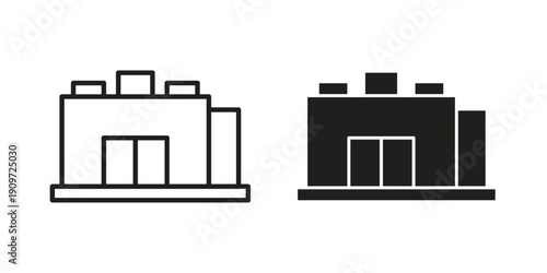 Showroom icon concept template. linear or solid icon collection