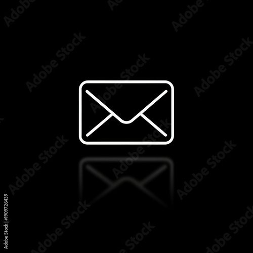 White envelope icon on black background.
