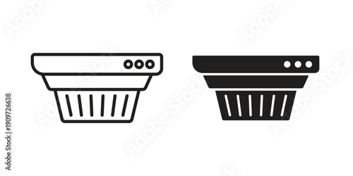 Smoke detector icon concept template. linear or solid icon collection