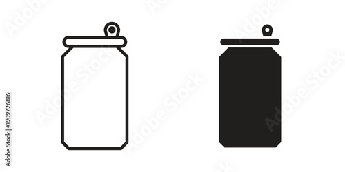 Soda can icon concept template. linear or solid icon collection