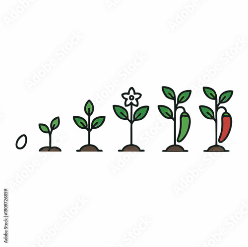 Green tree with roots and leaves growing in nature vector illustration