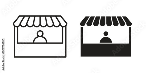 Stall icon concept template. linear or solid icon collection