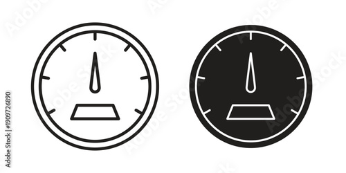 Speedometer icon concept template. linear or solid icon collection