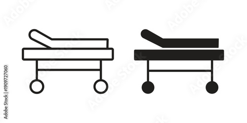 Stretcher icon concept template. linear or solid icon collection