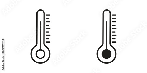 Thermometer icon concept template. linear or solid icon collection